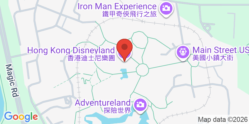 Mapa de la ubicación de Hong Kong Disneyland Resort