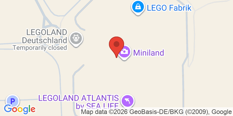Mapa de la ubicación de Legoland Deutschland
