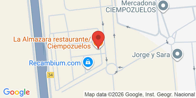 Mapa de la ubicación de La Almazara restaurante/ Ciempozuelos