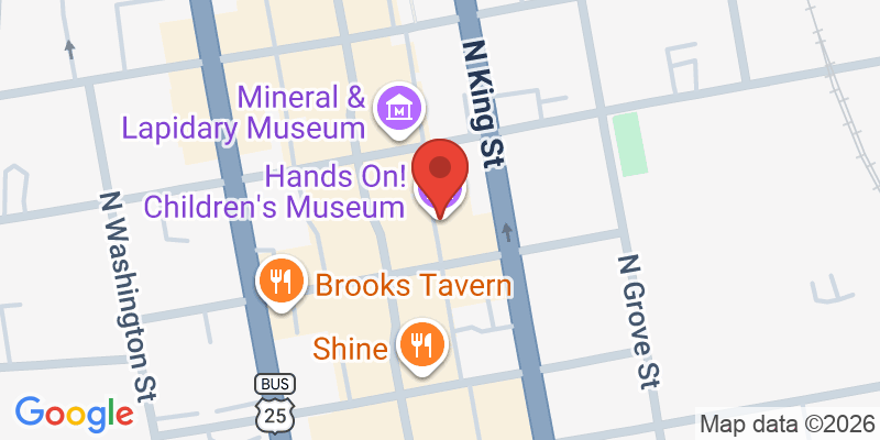 Mapa de la ubicación de Hands On! Children's Museum