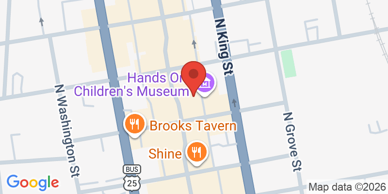 Mapa de la ubicación de Hands On! Children's Museum