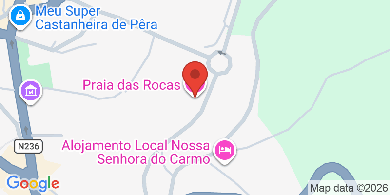 Mapa de la ubicación de Praia das Rocas