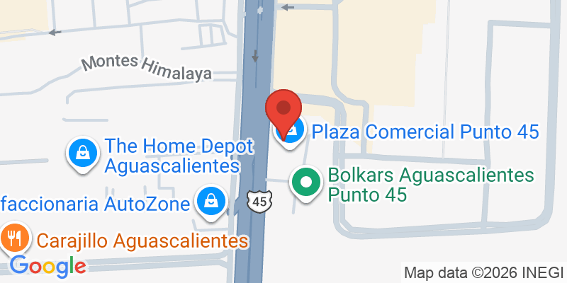 Mapa de la ubicación de Chuck E. Cheese's Aguascalientes