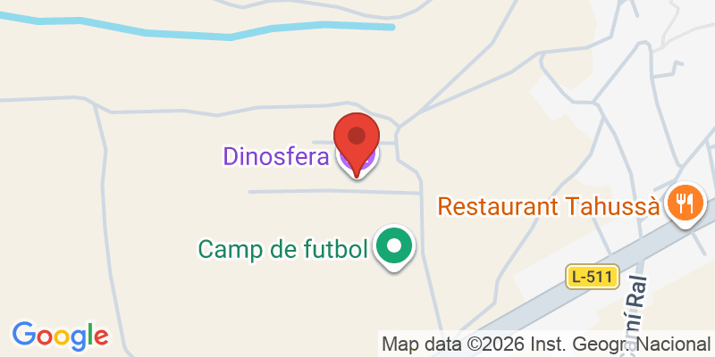 Mapa de la ubicación de Dinosfera