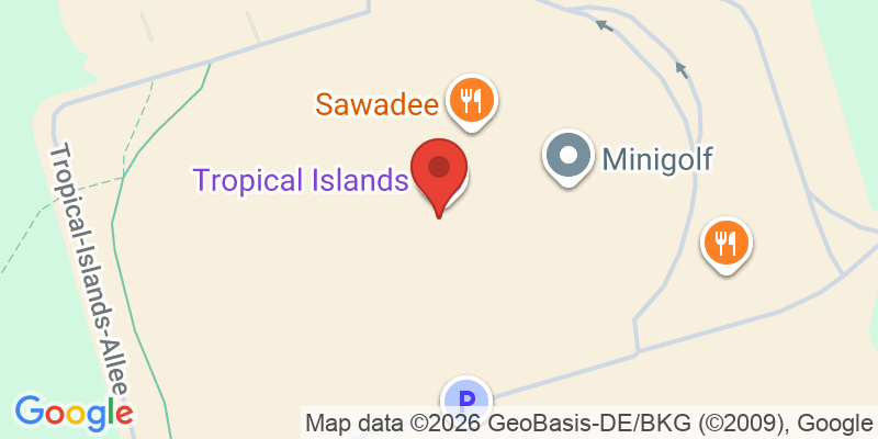 Mapa de la ubicación de Tropical Islands