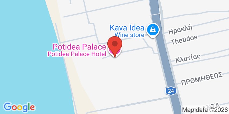 Mapa de la ubicación de Potidea Palace