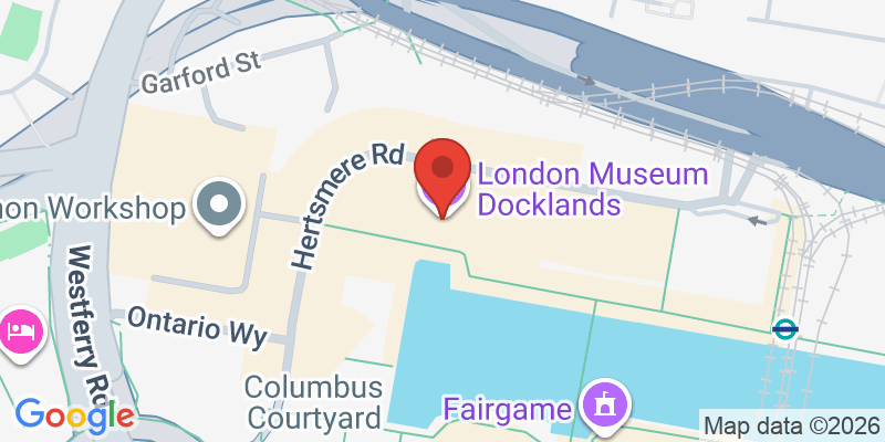 Mapa de la ubicación de Museum of London Docklands