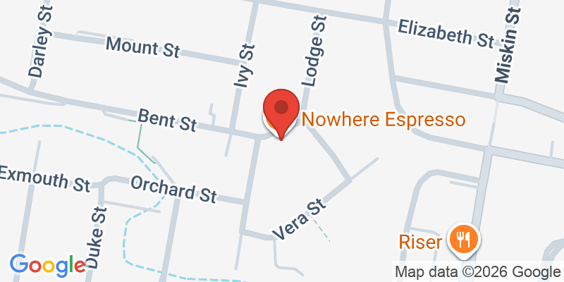 Mapa de la ubicación de Nowhere Espresso