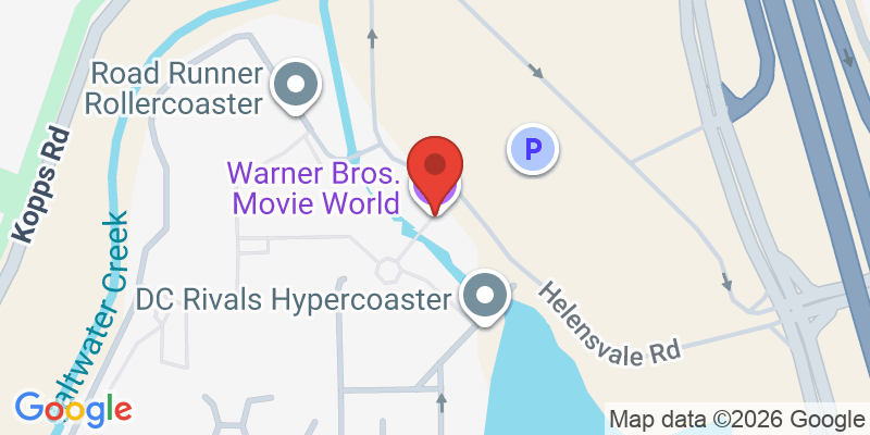 Mapa de la ubicación de Warner Bros. Movie World