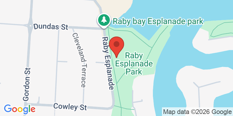 Mapa de la ubicación de Raby Esplanade park