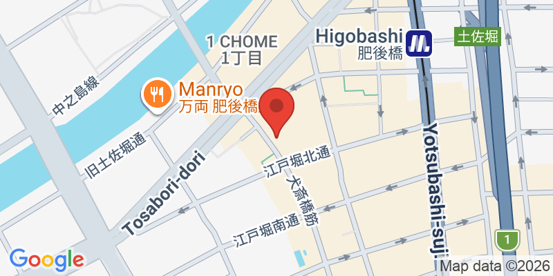 Mapa de la ubicación de COFFEE STAND OSAKA EDOBORI blue-Line