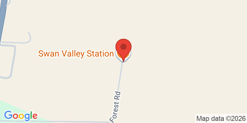 Mapa de la ubicación de Swan Valley Station