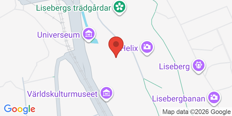 Mapa de la ubicación de Universeum