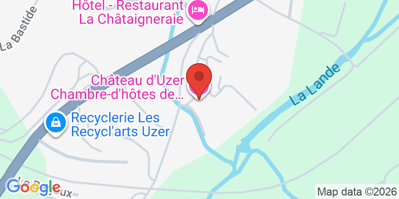 Mapa de la ubicación de Château d'Uzer: maison d'Hôtes, d'amis, de famille