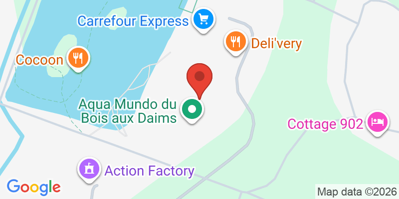 Mapa de la ubicación de Parc aquatique Aqua Mundo Center Parcs Le Bois aux Daims