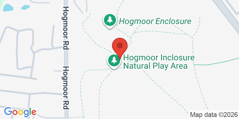 Mapa de la ubicación de Hogmoor Inclosure Natural Play Area