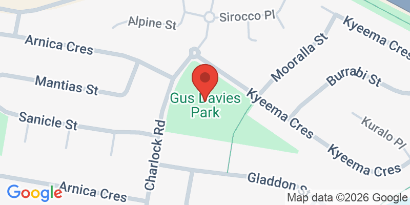 Mapa de la ubicación de Gus Davies Park