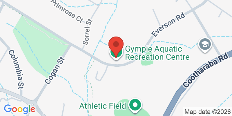 Mapa de la ubicación de Gympie Aquatic Recreation Centre