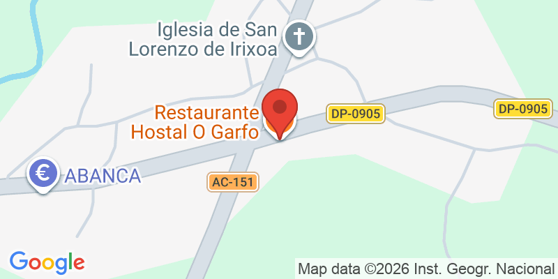 Mapa de la ubicación de Restaurante Hostal O Garfo