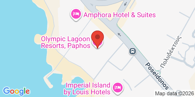Mapa de la ubicación de Olympic Lagoon Resorts, Paphos