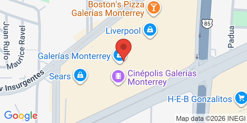 Mapa de la ubicación de Galerías Monterrey