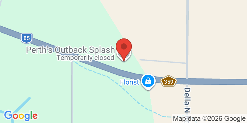 Mapa de la ubicación de Perth's Outback Splash