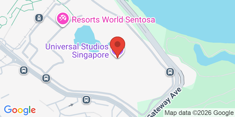 Mapa de la ubicación de Universal Studios Singapore