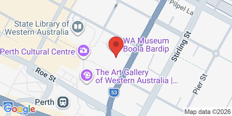 Mapa de la ubicación de WA Museum Boola Bardip