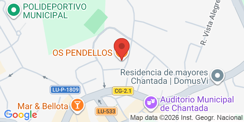 Mapa de la ubicación de Os Pendellos