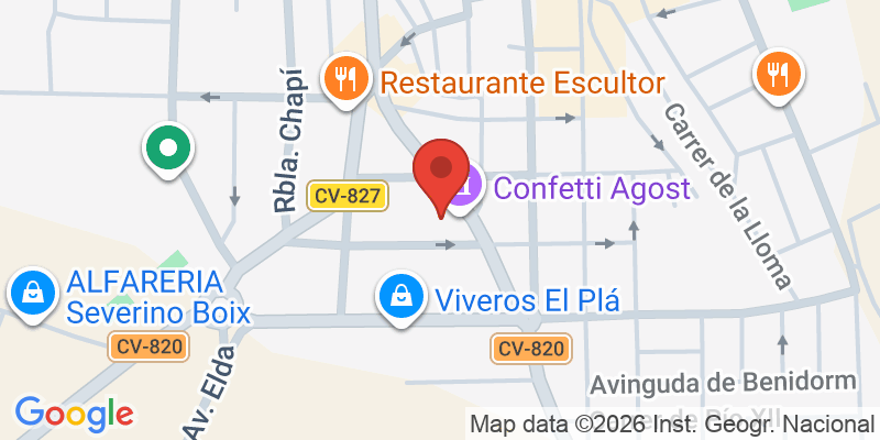 Mapa de la ubicación de Confetti Agost