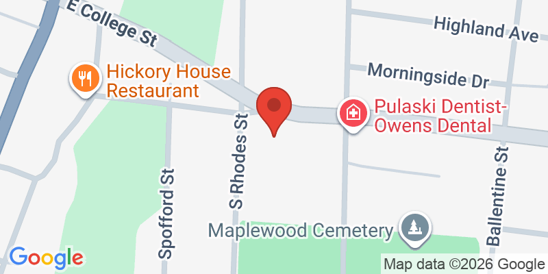 Mapa de la ubicación de Pulaski Parks & Recreation Department