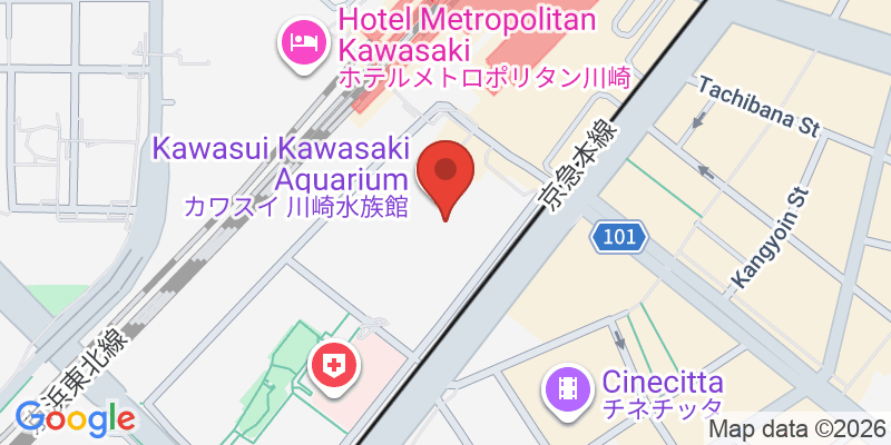 Mapa de la ubicación de Kawasui Kawasaki Aquarium