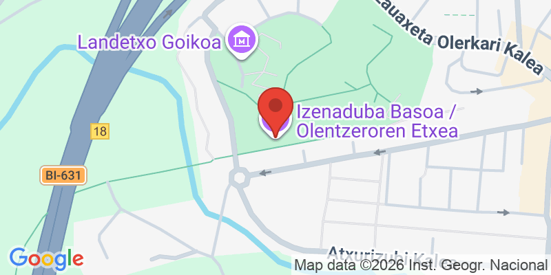 Mapa de la ubicación de Izenaduba Basoa / Olentzeroren Etxea