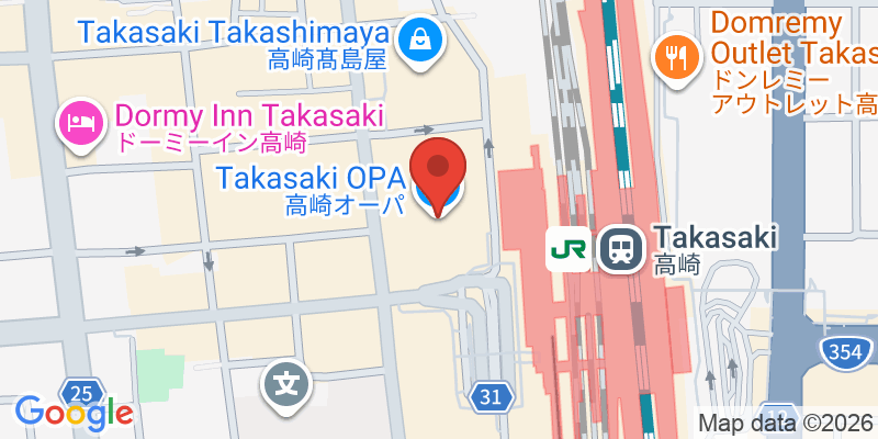 Mapa de la ubicación de Takasaki OPA