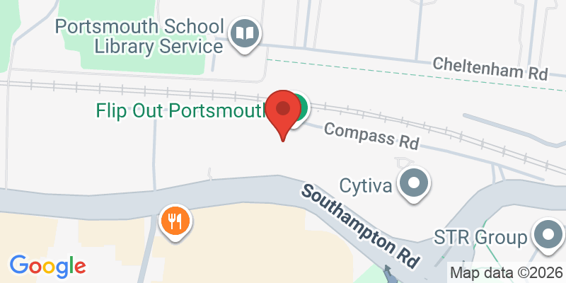 Mapa de la ubicación de Flip Out Portsmouth