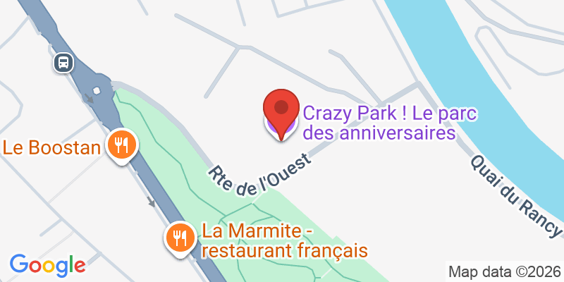 Mapa de la ubicación de Crazy Park parc de loisirs, restaurant à thème