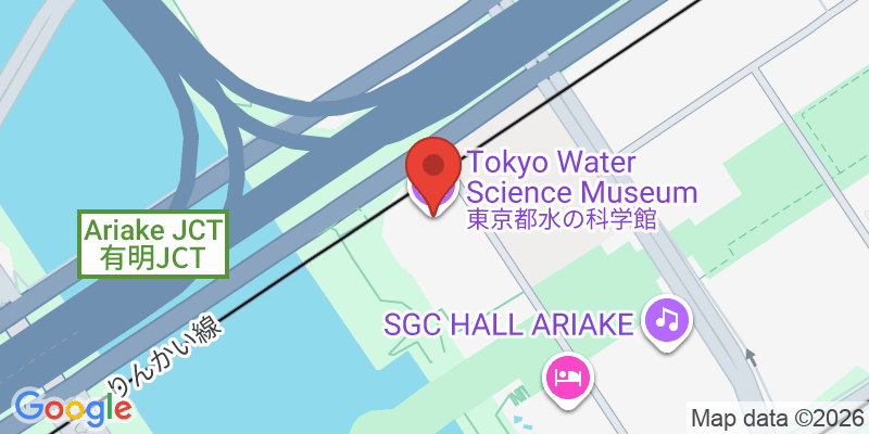 Mapa de la ubicación de Tokyo Water Science Museum