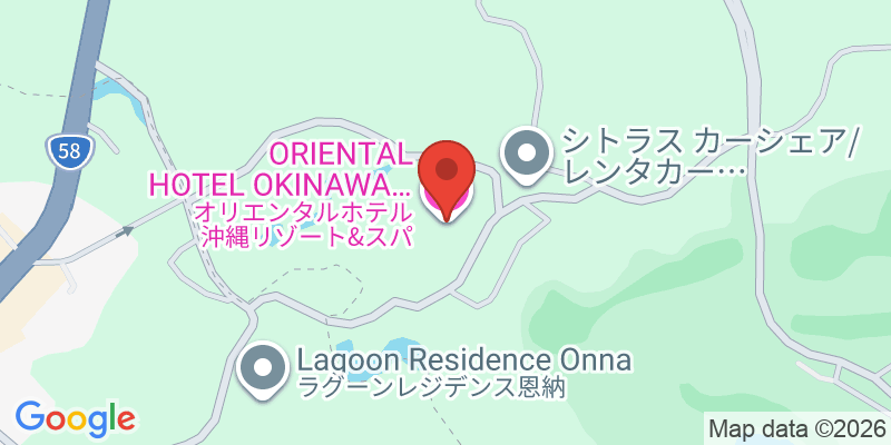 Mapa de la ubicación de Oriental Hotel Okinawa Resort & Spa