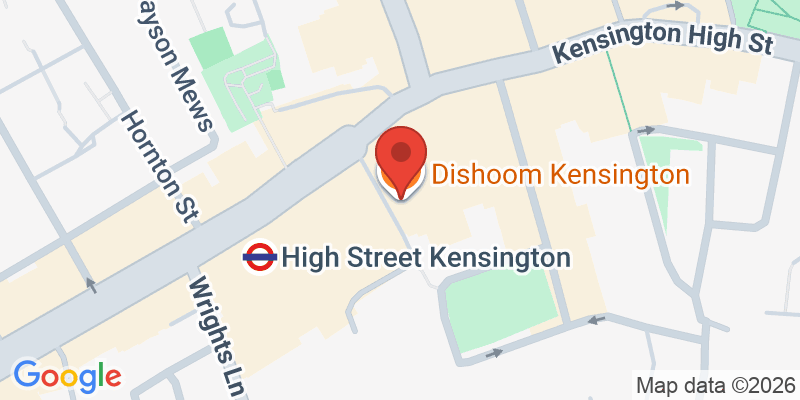 Mapa de la ubicación de Dishoom Kensington