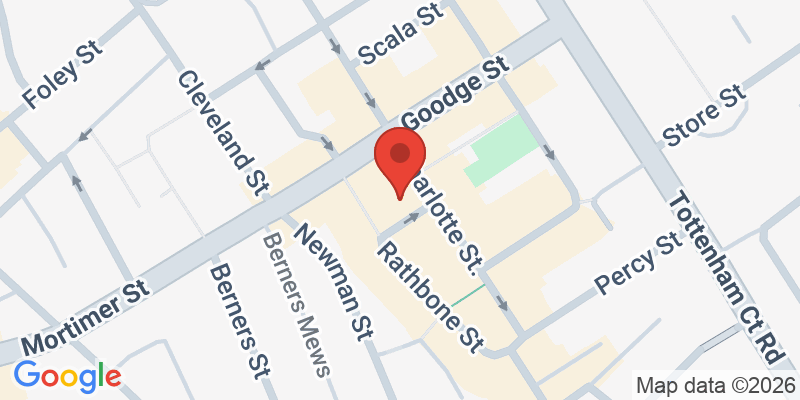 Mapa de la ubicación de ROKA Charlotte Street