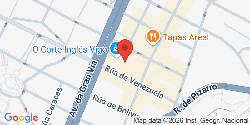 Mapa de la ubicación de El Corte Inglés Vigo