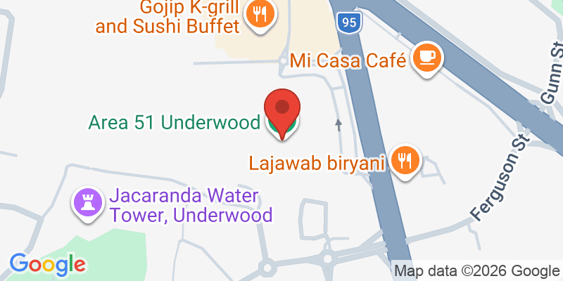 Mapa de la ubicación de Area 51 Underwood