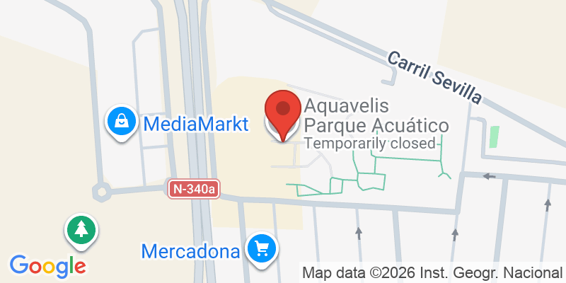 Mapa de la ubicación de Aquavelis Parque Acuático
