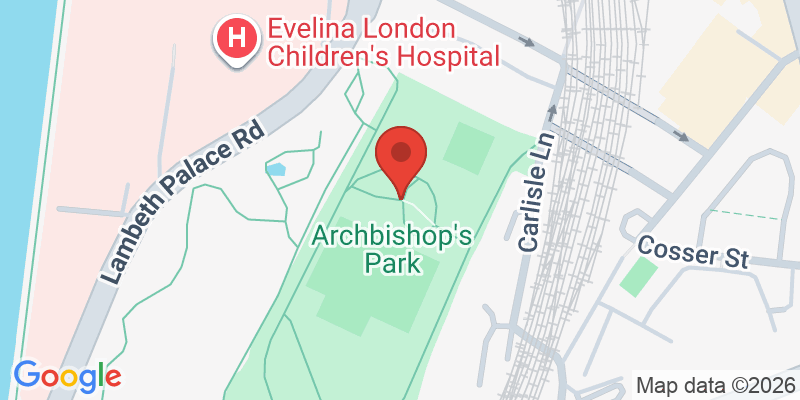 Mapa de la ubicación de Archbishop's Playground