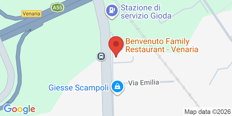 Mapa de la ubicación de Benvenuto Family Restaurant - Venaria