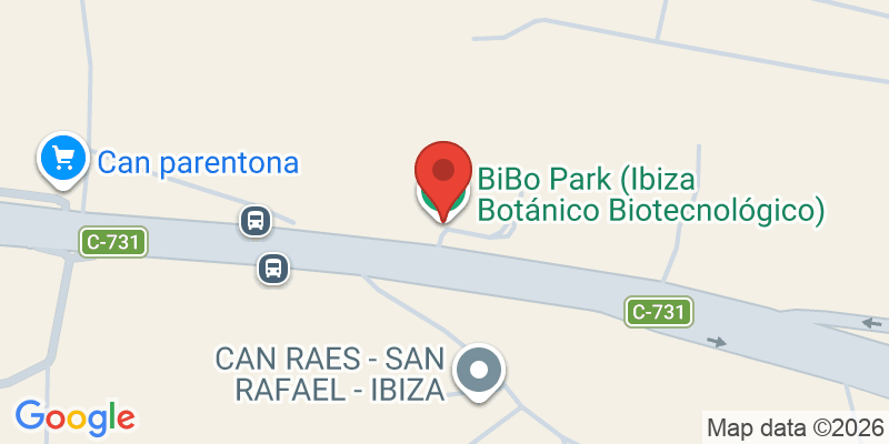 Mapa de la ubicación de BiBo Park (Ibiza Botánico Biotecnológico)