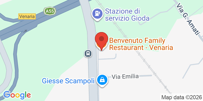 Mapa de la ubicación de Benvenuto Family Restaurant - Venaria