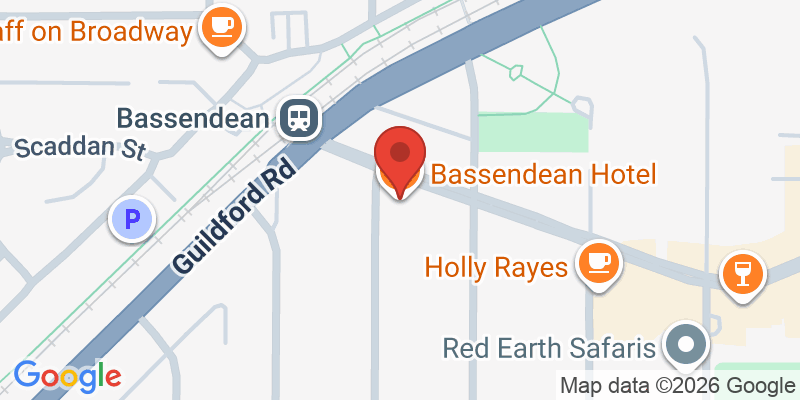 Mapa de la ubicación de Bassendean Hotel