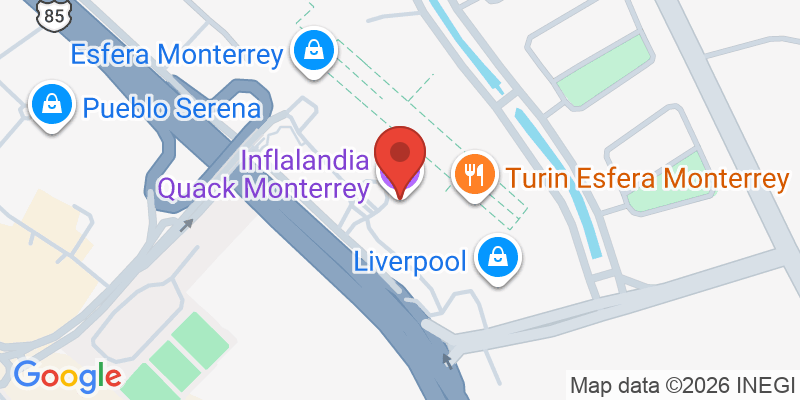 Mapa de la ubicación de Inflalandia Quack Monterrey