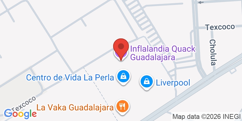 Mapa de la ubicación de Inflalandia Quack Guadalajara